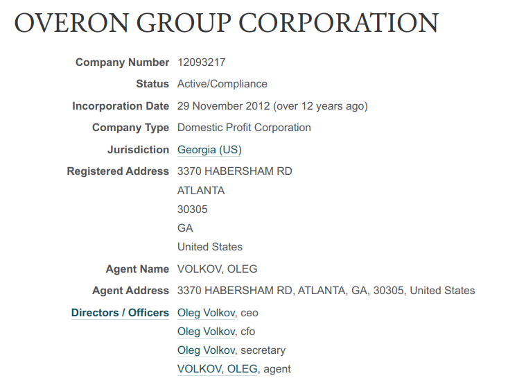 American Volkov, government contracts in the Russian Federation and Ukrainian TIN